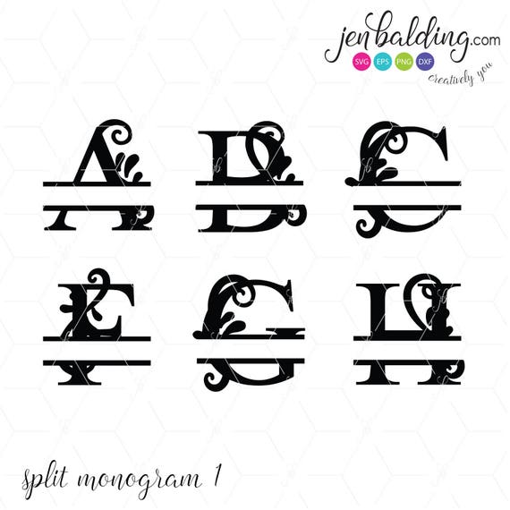 Download Split Letter SVG Split Letter DXF Split Letter Monogram | Etsy
