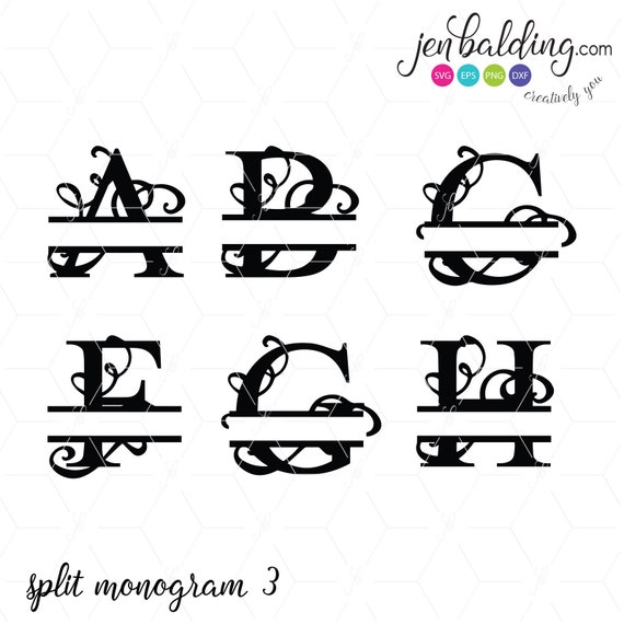 Download Split Letter Monogram G SVG Files for Silhouette | Etsy