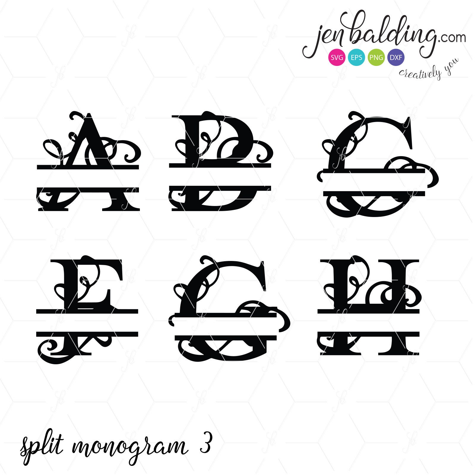 Split Letter Monogram G SVG Files for Silhouette | Etsy