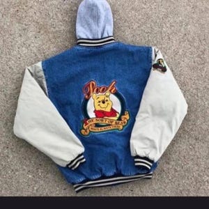 Winnie the pooh denim varsity jacket - Etsy 日本