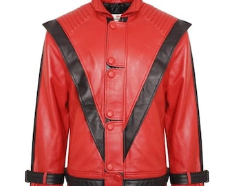 Giacca Thriller di Michael Jackson per bambini / Costume di Michael Jackson rosso e nero