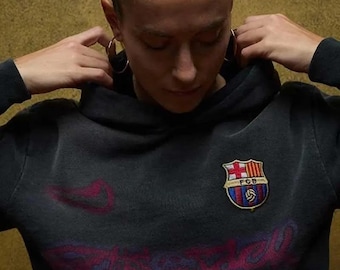 Felpa oversize nera FC Barcelona x Cactus: pullover streetwear