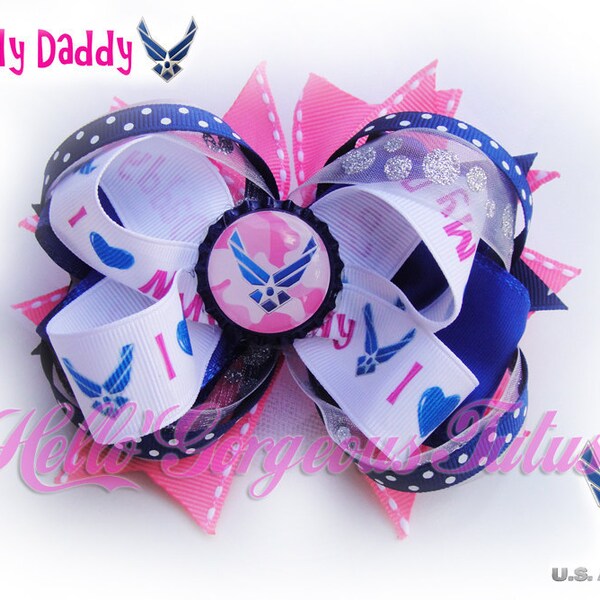 USAF Bow/ Air Force Bow " I love my daddy"