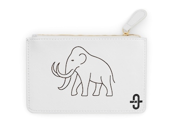 Mini Clutch Bag, Minimalistisches Mammut Design, Arctic Wildlife Geldbörse, Nordic Animal Motiv, Elegante Line Art Clutch