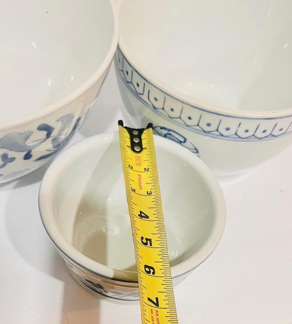 ヴィンテージの青と白の磁器ボウル 3個セット - Etsy 日本