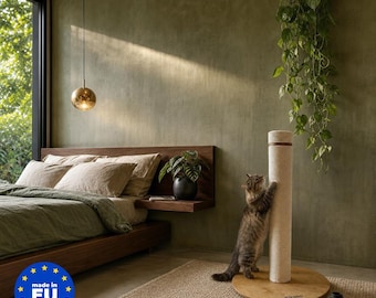 Modern Wood Cat Scratching Post, Tall Sisal Cat Scratcher Tower, Minimalist Wooden Cat Furniture, Premium Cat Tree, Solid Wood