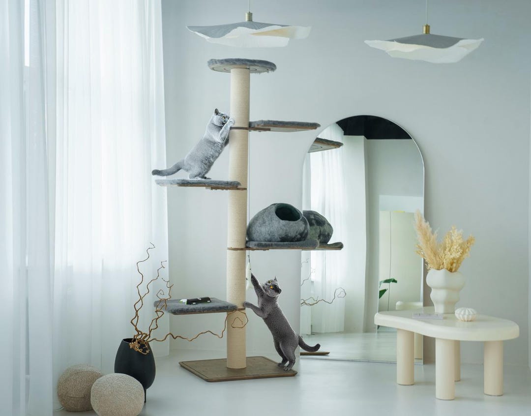Modern Cat Tree Tower With Perch: Minimalist Cat Condo