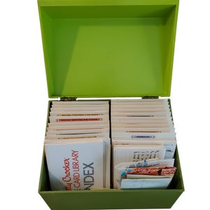 Vintage 1970s Betty Crocker Recipe Card Library Two-tone Green
