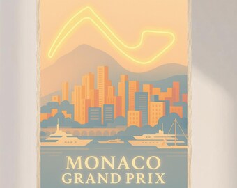 Monaco Grand Prix Poster, Monte Carlo F1 Track Map Art (Digital Download)