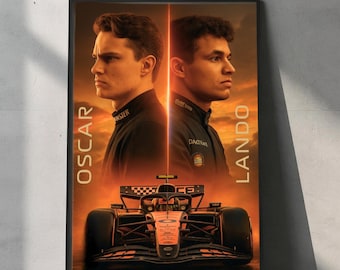 McLaren F1 Poster – Lando & Oscar Duo, Formula 1 Racing Art (Digital Download)