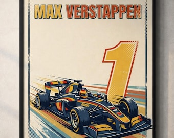 Max Verstappen Poster,  Formula 1 Digital Download, F1 Racing Wall Art, Motorsport Art Print, men gift.
