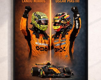 Lando Norris & Oscar Piastri Poster – McLaren F1 Duo Digital Download, Formula 1 Racing Wall Art, men gift