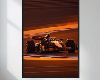 Lando Norris McLaren F1 Car Poster – Modern Racing Wall Art