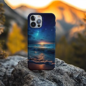 Ocean with Moon and Stars Phone Case: iPhone, Samsung Galaxy, Google Pixel
