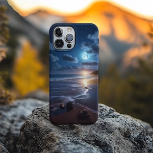 Ocean with Moon and Stars Phone Case: iPhone, Samsung Galaxy, Google Pixel