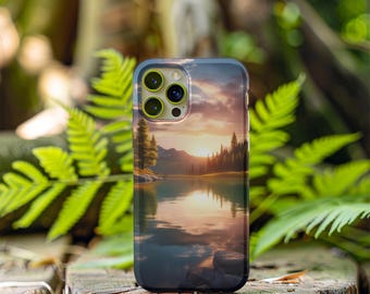 Funda MagSafe con Forest Lake al amanecer: iPhone 17 a 14