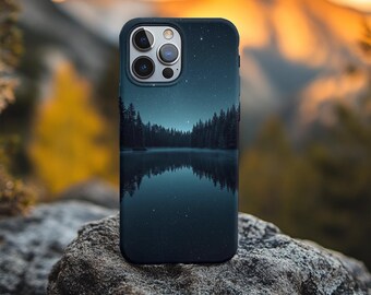 Forest Lake with Stars Phone Case: iPhone, Samsung Galaxy, Google Pixel