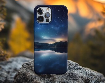 Forest Lake with Stars Phone Case: iPhone, Samsung Galaxy, Google Pixel