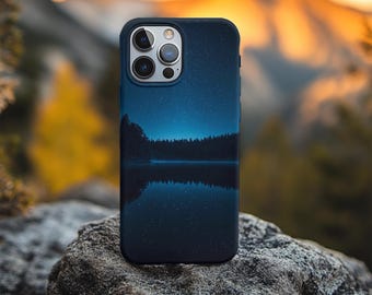 Forest Lake with Stars Phone Case: iPhone, Samsung Galaxy, Google Pixel