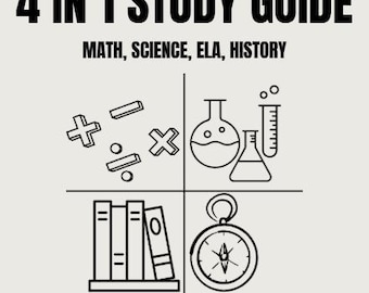 Guía de estudio de 4 asignaturas (PDF) / Matemáticas, Inglés, Historia, Ciencias