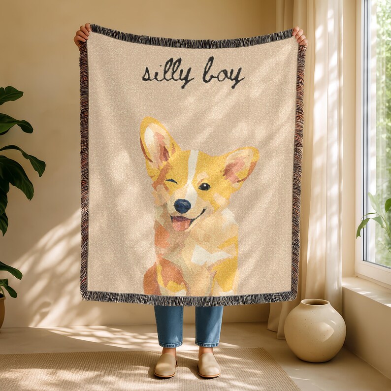 Custom Pet Blanket, Custom Dog Blanket, Custom Woven Blanket, Pet Photo Blanket, Custom Pet Blanket Using Pet Photo, Gift for Dog Parents