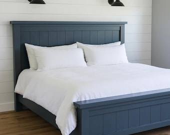 Bauernhaus Bett King (76 "x 80"") - Sofort PDF Download - Holzbaupläne