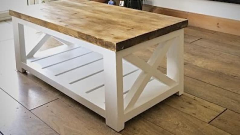 Farmhouse Coffee Table Plans | Easy DIY Build With Minimal Tools | PDF ...