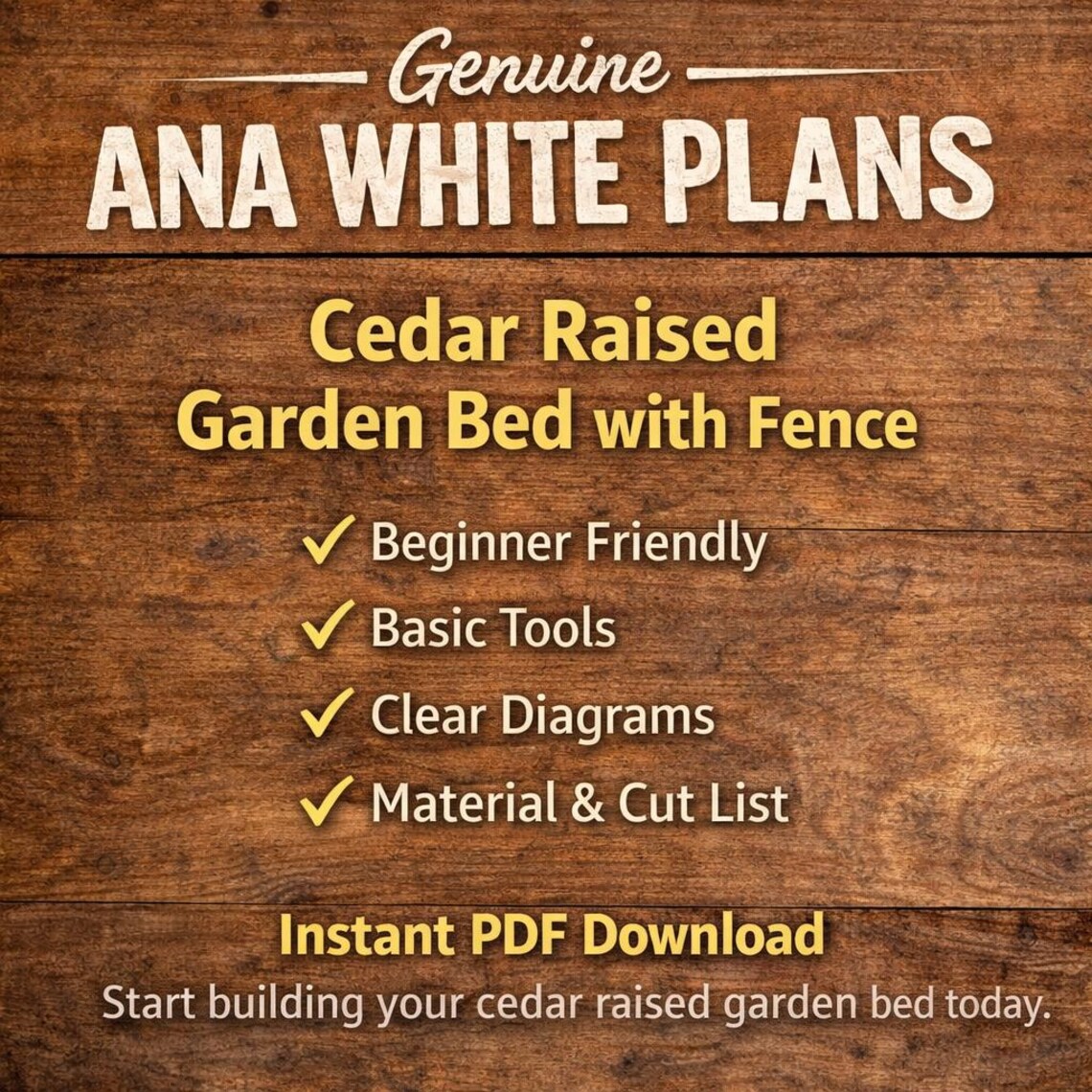 Cedar Raised Garden Bed Plan – DIY Fence Picket Box Woodworking (PDF ...