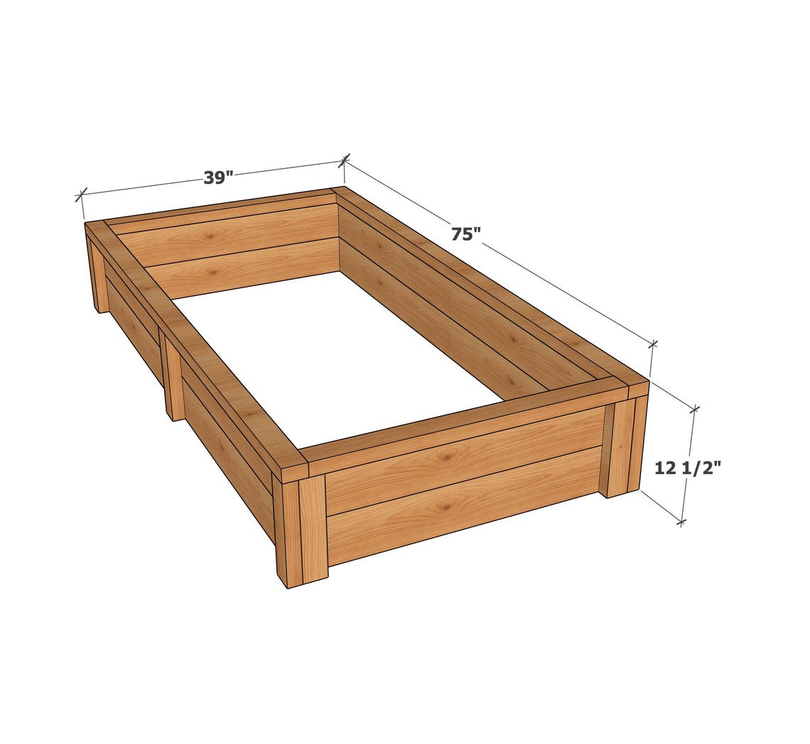 Cedar Raised Garden Bed Plan – DIY Fence Picket Box Woodworking (PDF ...