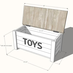 Farmhouse Toy Box PDF Plan – Easy DIY Storage Chest – Instant Download ...