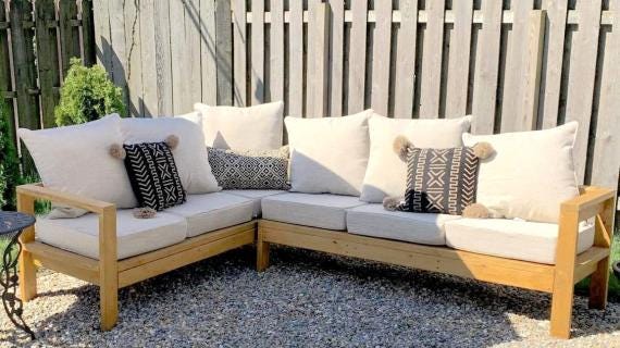 DIY Outdoor Sectional Sofa Plans | 2x4 Wood Furniture (PDF Download) - Etsy