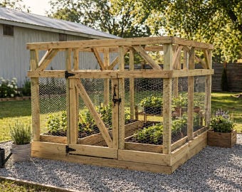 Garden Enclosure DIY Woodworking Plans – Outdoor Fence Protector for Plants, Raised Bed Cover, Cedar Garden Cage PDF Download