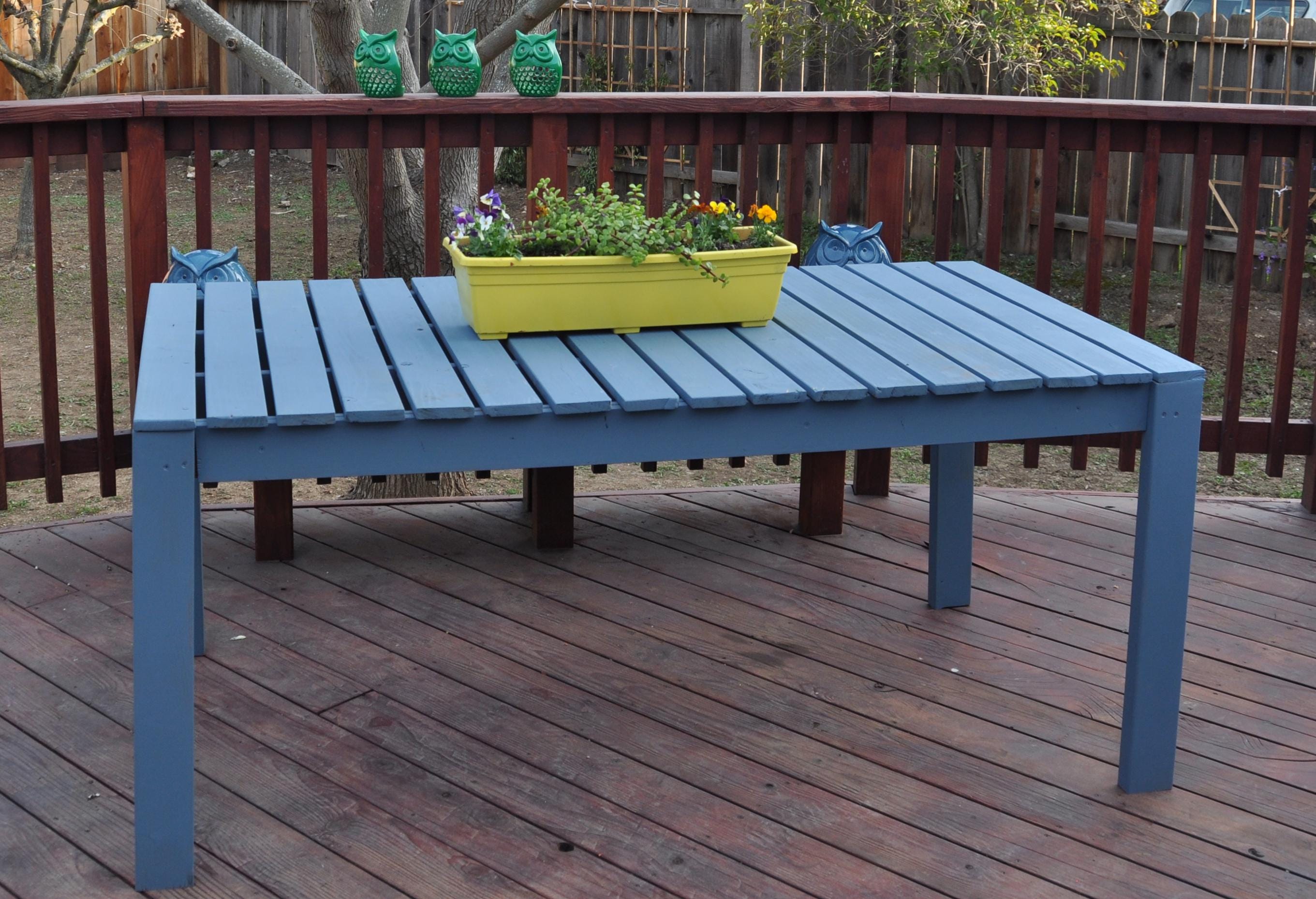 Simple Outdoor Dining Table and Bench Plans Bundle | Modern Patio Table ...
