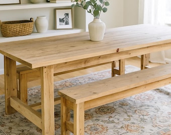 Beginner Farm Table & Bench PDF Plans Collection – Easy 2-Tool DIY Farmhouse Set - Instant Download