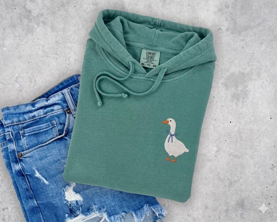 Comfort Colors® Embroidered Cute Goose Shirt | Animal Lover Shirt | Embroidery Shirt