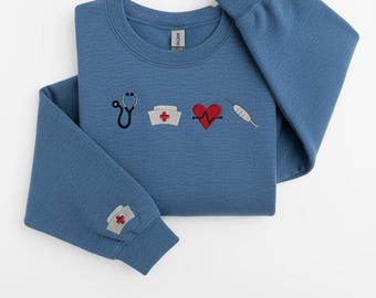 Embroidery Nursing Student Sweatshirt: Future Nurse Hoodie - Trendy Sweater - Hospital Tee