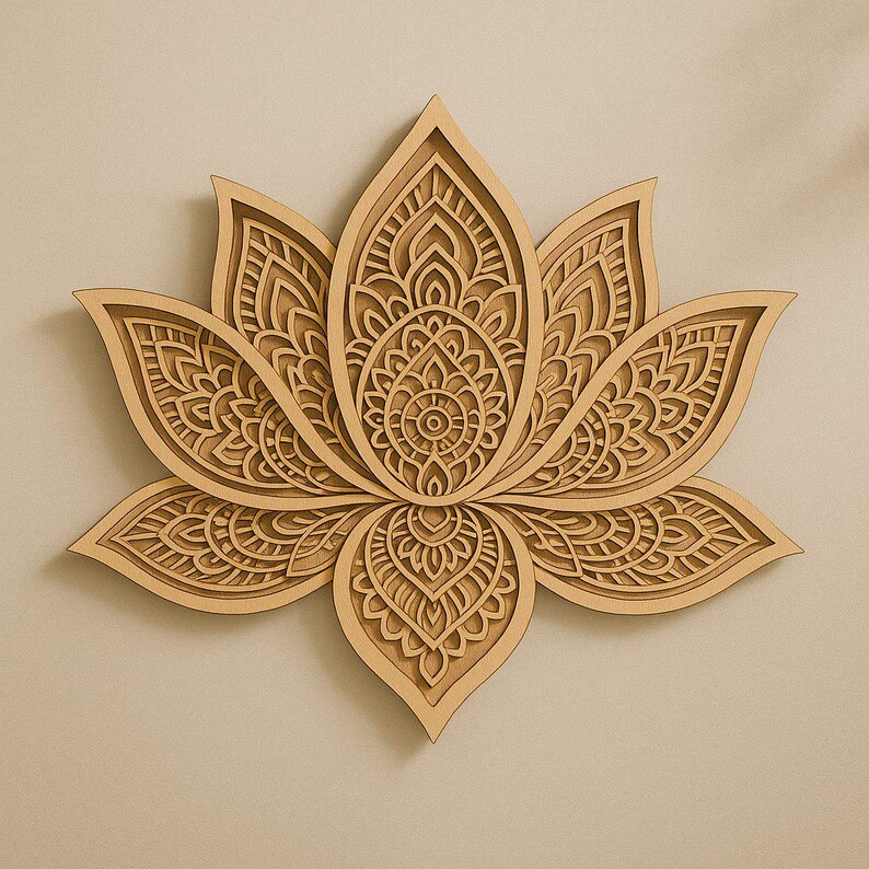 Lotus Flower Wood Wall Art — Personalized Wooden Wall Sign, Spiritual ...
