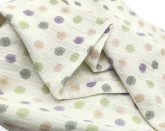 Gender Neutral Cotton Double Gauze Swaddle Baby Blanket Dotted Nursery Print