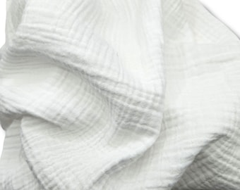 Off-White 100% Cotton Muslin Double Gauze Lightweight Swaddle Gender Neutral Receiving Blanket