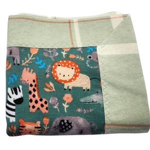 Jungle Animals Flannel Baby Blanket: Gender Neutral Newborn Gift