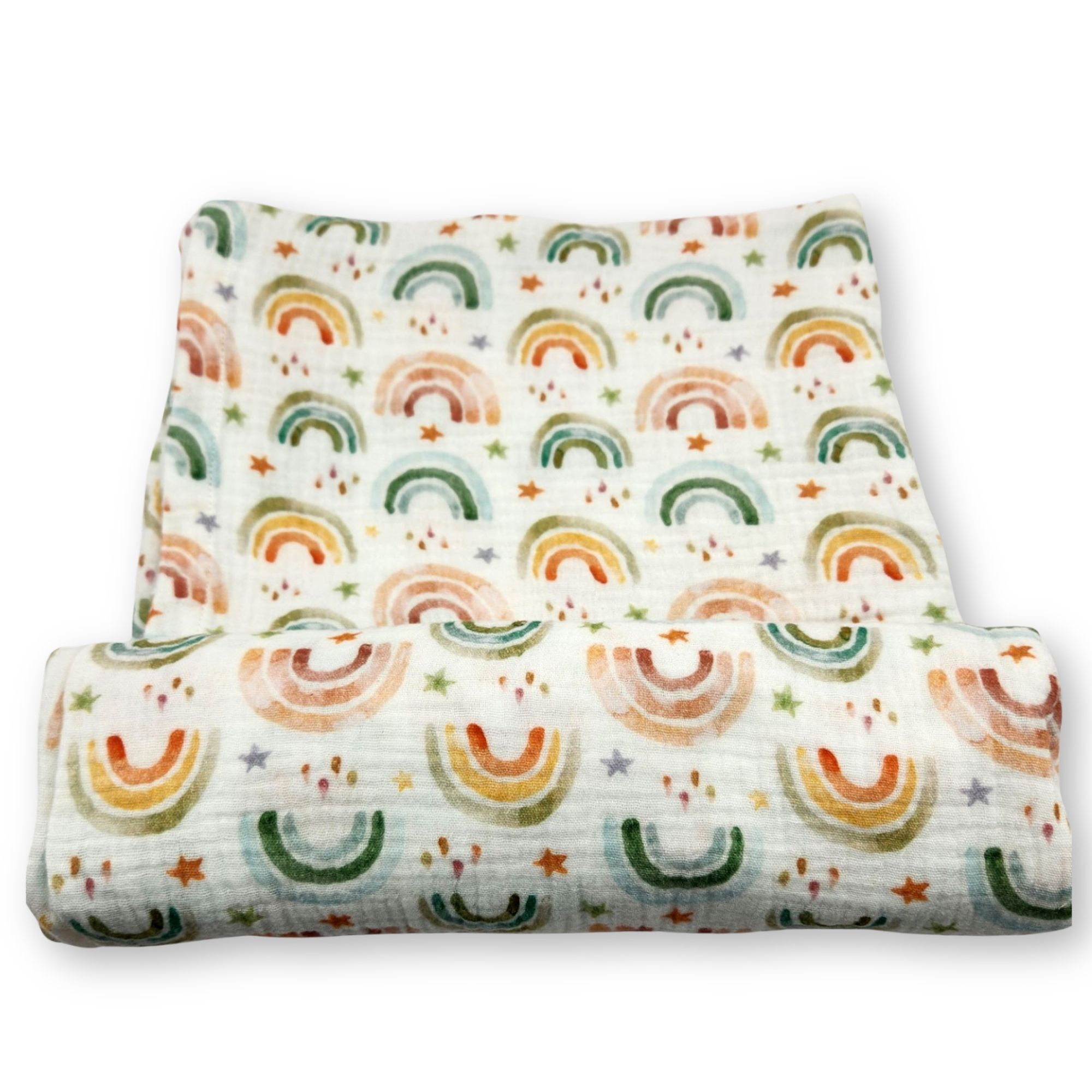 Brilliant Bambino 2-Pack Baby Swaddle Blankets - Boho Safari & Sunrise, 47x47" Muslin Bamboo/Cotton Blend