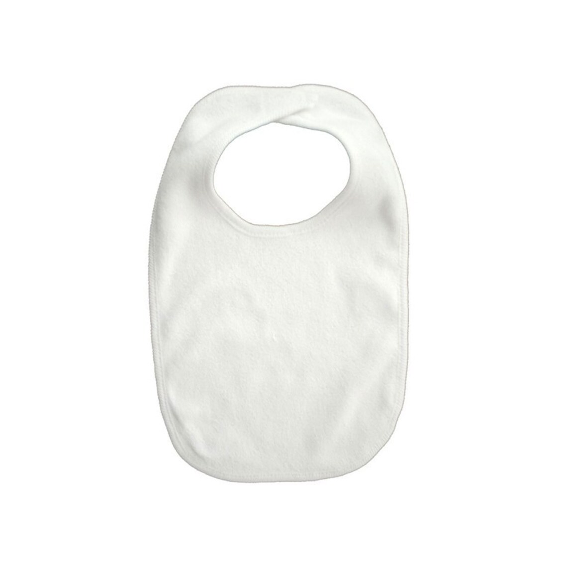 Blank Cotton Poly Infant Bibs You Can Embroider White Blue or Pink Trim