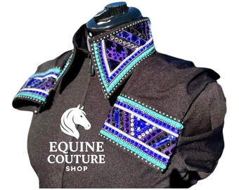 Camisa de exhibición Western hecha a mano: ropa de rodeo de tela elástica