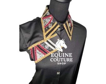Camisa de rodeo occidental hecha a mano: tejido elástico, cristales Preciosa