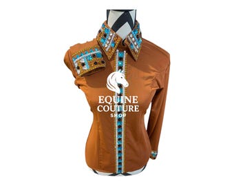 Camisa de rodeo estilo western, tejido elástico de primera calidad.