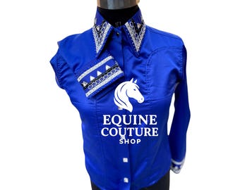 Camisa de rodeo estilo western hecha a mano, tela elástica de primera calidad.