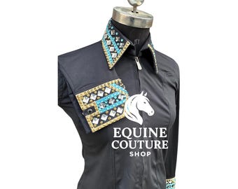 Embroidered Western Show Shirt, Stretch Rodeo Top