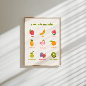 Stampa artistica "Frutti dello Spirito", decorazione murale cristiana (download digitale)