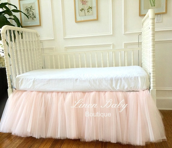 pink tulle crib skirt