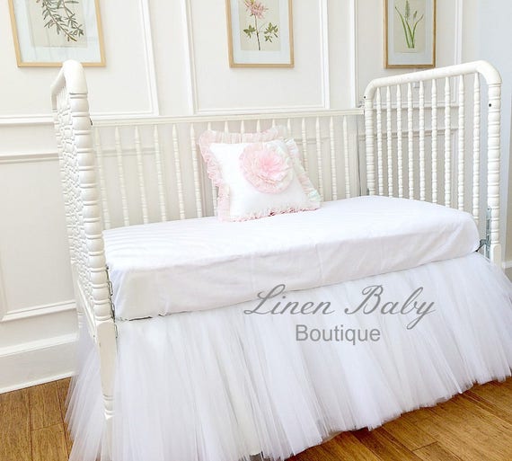 White Tulle Crib Skirt Etsy